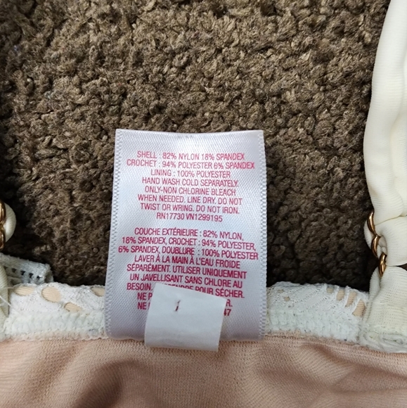 Ivory Crochet Bikini Top, Women's XS - Picture 6 of 7